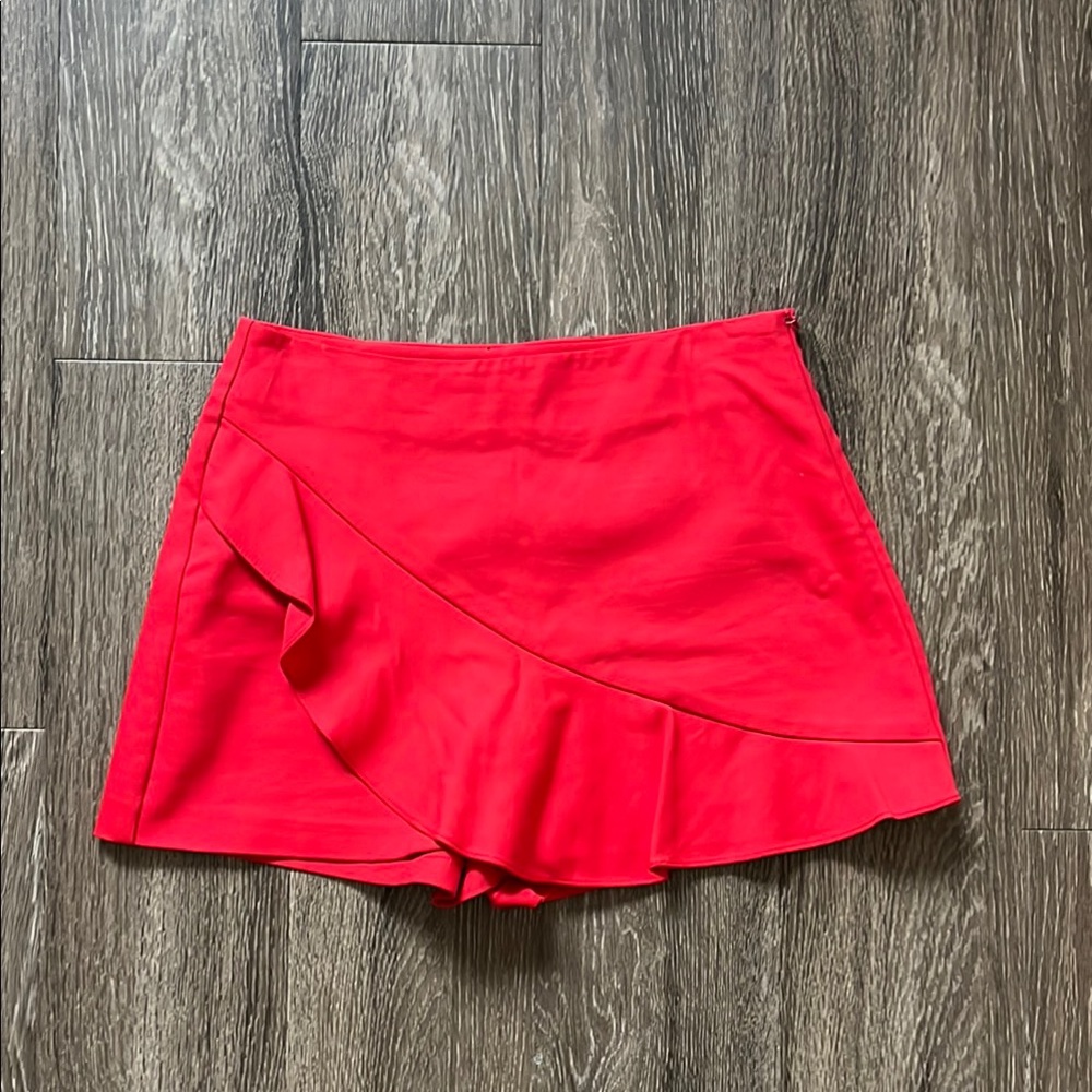 Zara Red Ruffle Skort